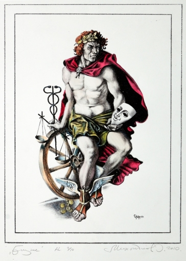 C_Oleg Mikhailov, The Decameron-Business Allegory (Trade) 十日談 - 商, 2010, Coloured of Watercolour 水彩紙本, 40 cm x 30 cm, Ed 8,