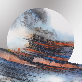 A_Brenda Hong 康雁屏, Rhapsody Series - Rage V 狂想曲系列 - 動力 V, 2020, Ink, Colour &amp; Collage on Paper 水墨設色紙本拼貼, 42 cm x 42 cm, HK$8,800