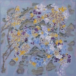 A_Jian 王建曉, Landscape 雲山野景, 2022, Mixed Media on Canvas 丙烯顔料、油彩、布本, 50 cm x 50 cm, HK$35,000