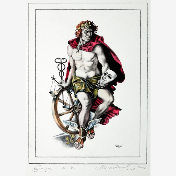 C_Oleg Mikhailov, The Decameron-Business Allegory (Trade) 十日談 - 商, 2010, Coloured of Watercolour 水彩紙本, 40 cm x 30 cm, Ed 8,