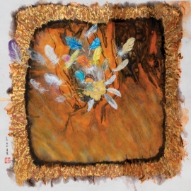 A_Christina Tung Wai 董慧, Breakthrough 突破, 2025, Mixed Media on Paper 混合媒材、雪梨紙, 90 cm x 90 cm