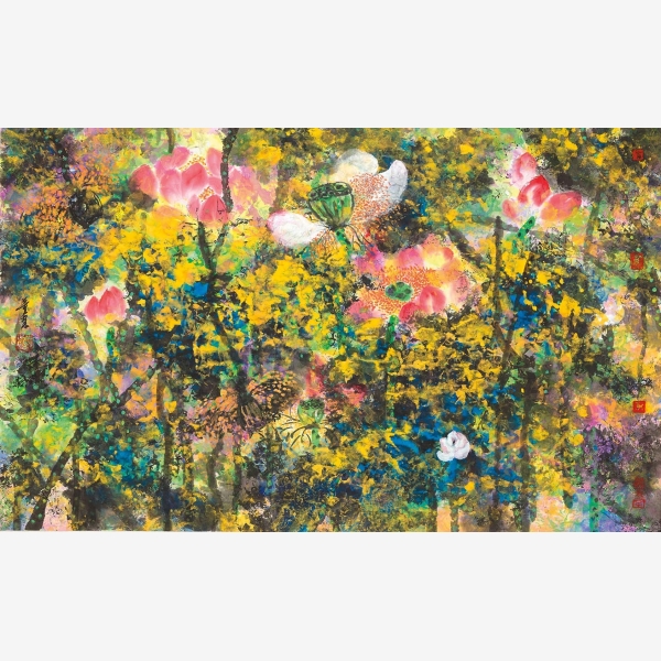 A_Christina Tung 董慧, Love to Blossom 愛之花, 2014, Ink &amp; Colour on Paper 水墨設色紙本, 60 cm x 97 cm,