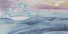 S_Christina Tung 董慧, All My Life 一生與你相依, 2018, Ink &amp; Colour on Paper 水墨設色紙本, 48 cm x 94 cm