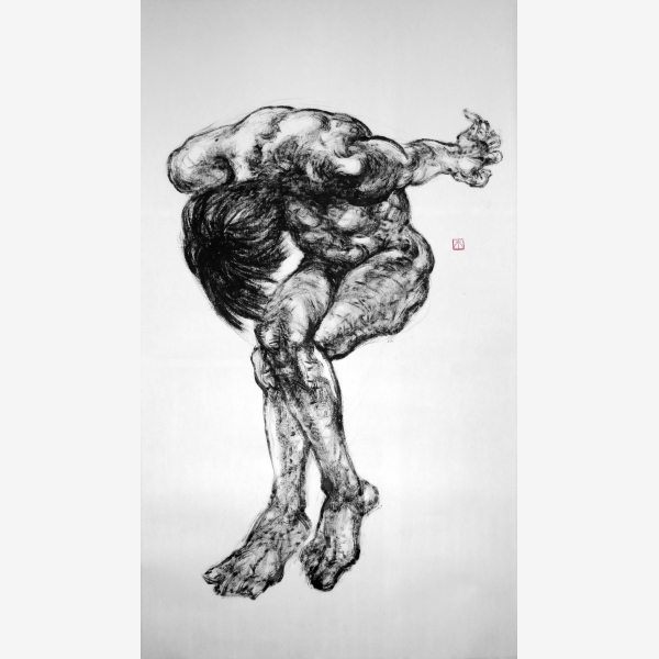 2_CHU, Tat Shing 朱達誠, Aesthetic contemplation (2) 美學沉思 (2), 2017, Ink on Paper 水墨紙本, 180 cm x 90 cm, €6,380