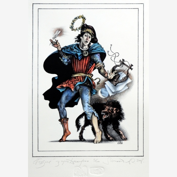 C_Oleg Mikhailov, The Decameron-Poetry 十日談 - 詩, 2008, Coloured of Watercolour 水彩紙本, 40 cm x 30 cm, Ed 2,