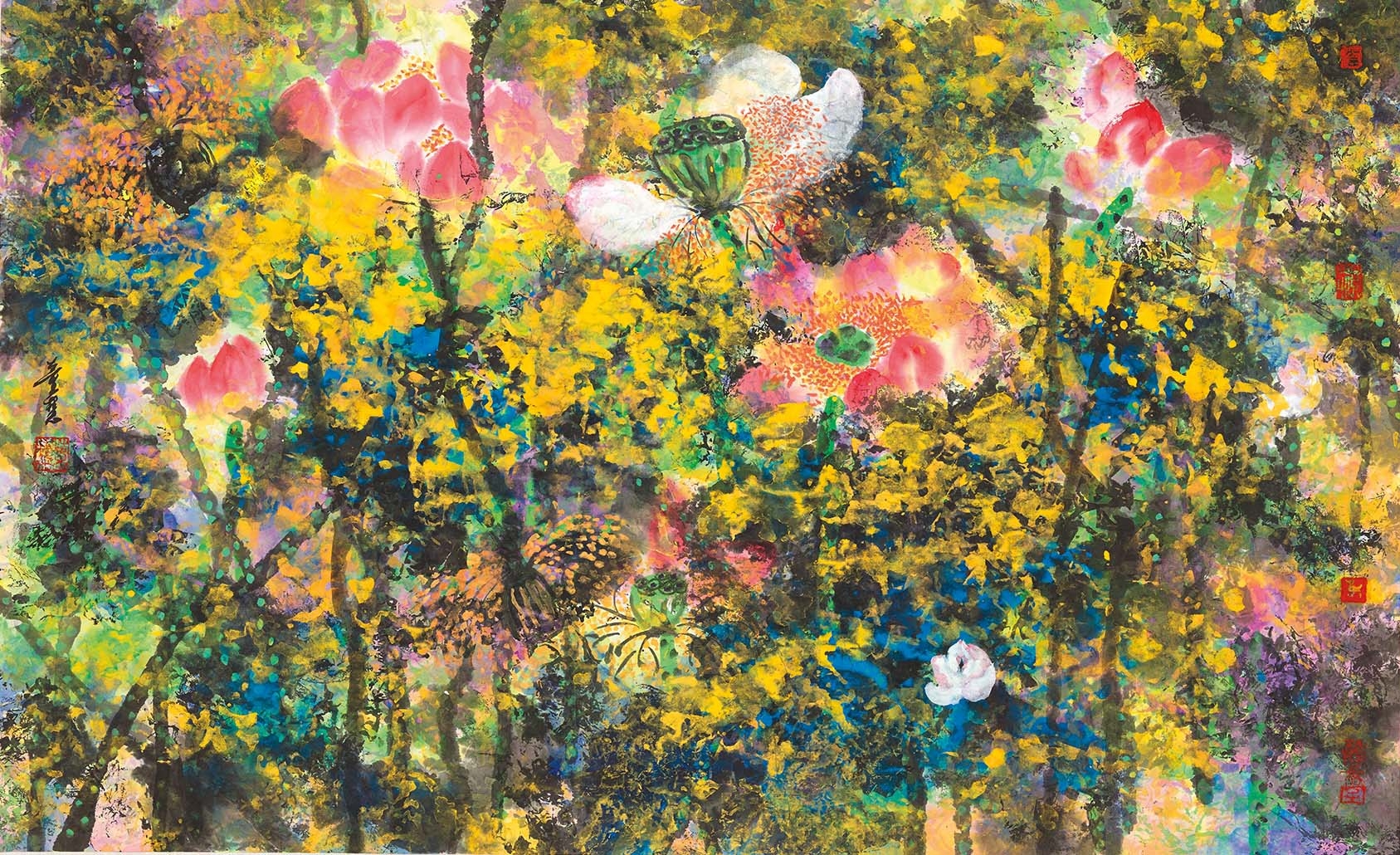 A_Christina Tung 董慧, Love to Blossom 愛之花, 2014, Ink &amp; Colour on Paper 水墨設色紙本, 60 cm x 97 cm,