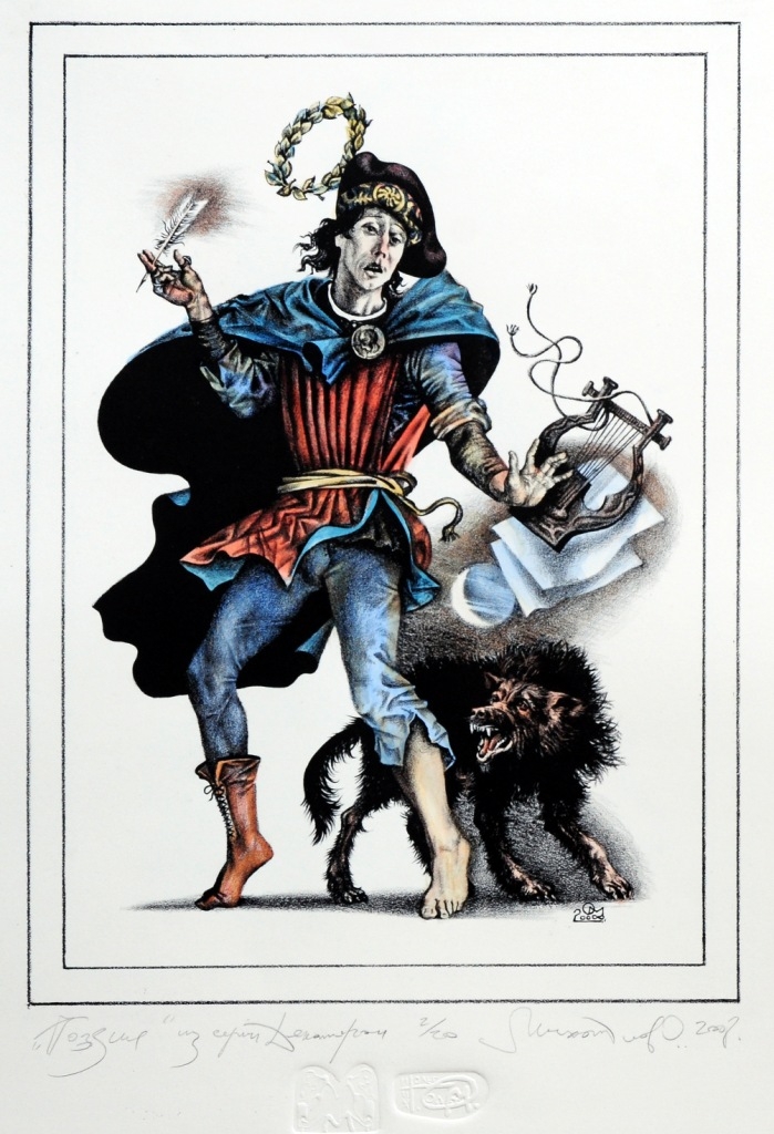 C_Oleg Mikhailov, The Decameron-Poetry 十日談 - 詩, 2008, Coloured of Watercolour 水彩紙本, 40 cm x 30 cm, Ed 2,