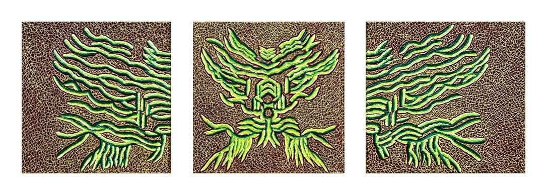 A_WJX2024007_Jian 王建曉, Dragon Raising its Head 龍抬頭, 2024, Oil on Canvas 油彩布本, Triptych 三聯 40 cm x 120 cm, HK$36,000